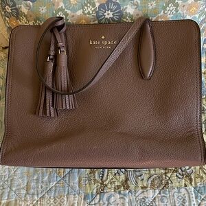 Kate Spade Chocolate Brown Tote with Tassels